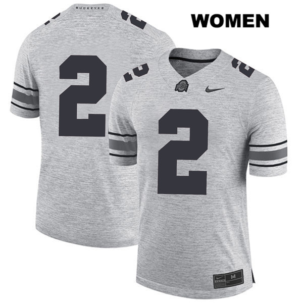 Ohio State Buckeyes Women's J.K. Dobbins #2 Gray Authentic Nike No Name College NCAA Stitched Football Jersey KI19C60MG